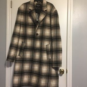 Boohoo Man Big& Tall check single breasted coat